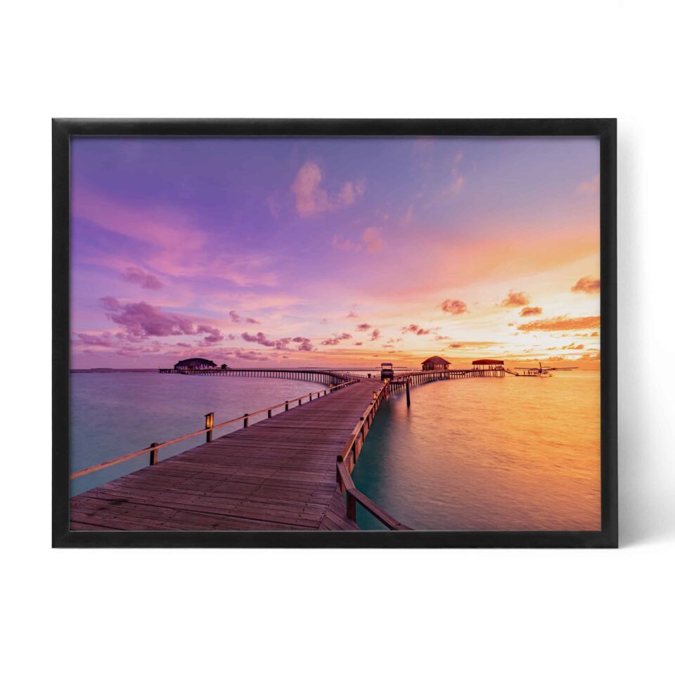 tablou textură canvas apus în maldive