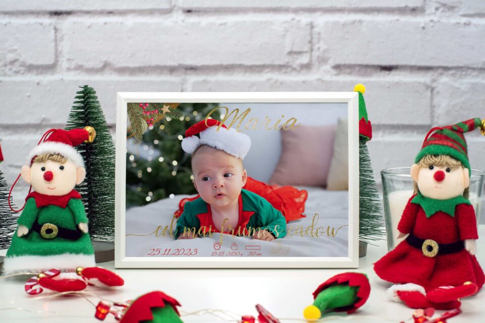 tablou personalizabil cu poză nou născut cel mai frumos cadou maria