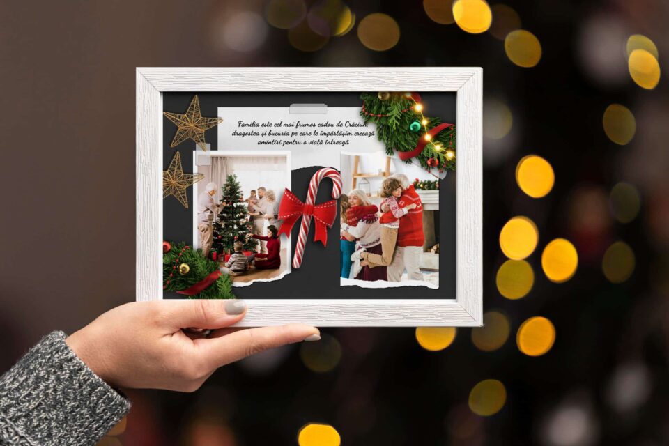 familia cel mai frumos cadou tablou personalizabil de iarnă