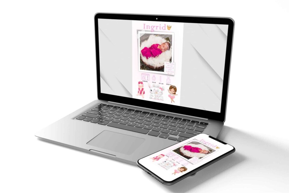 Ingrid Tablou Personalizabil cu Poză Nou-Născut în format electronic - imagine 3