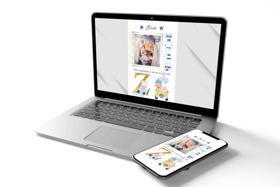 Zian - Tablou Personalizabil cu Poză Nou-Născut în format electronic - imagine 3