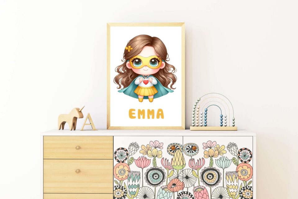 Emma - Super Eroină - Tablou cu Nume Personalizabil - imagine 2