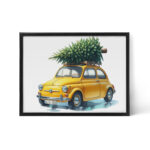 Yellow Christmas Car - Tablou de Sărbători