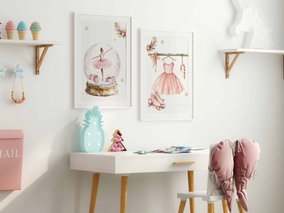 Glob de zăpadă cu balerină - Set 2 Tablouri Crăciun - imagine 2