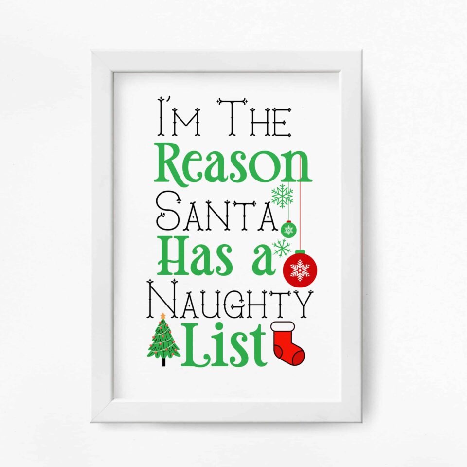 On the Naughty List - Set 2 Tablouri Crăciun - imagine 3