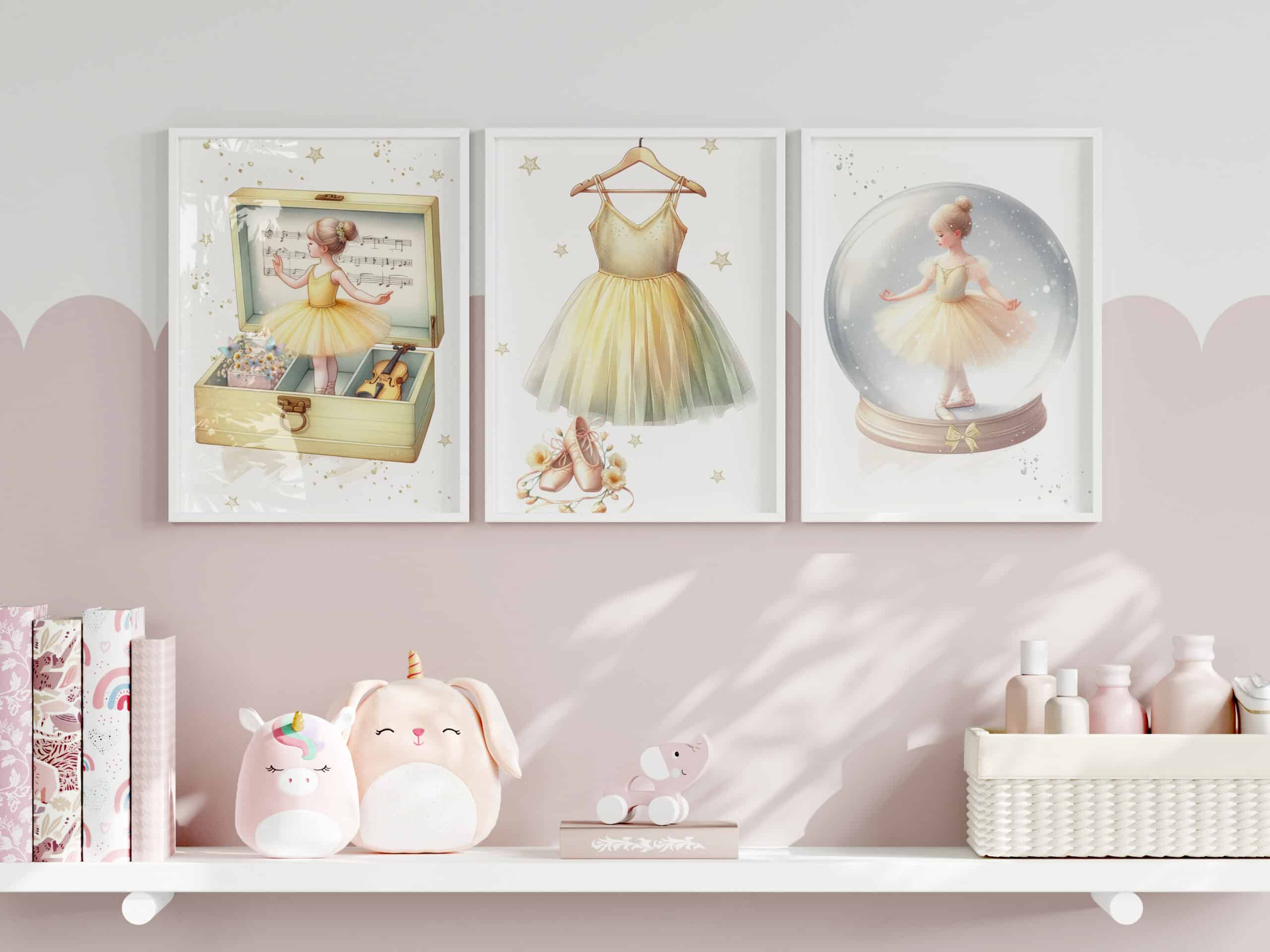 set deco 1 Povestea unei Balerine - Set 3 Tablouri - imagine 1