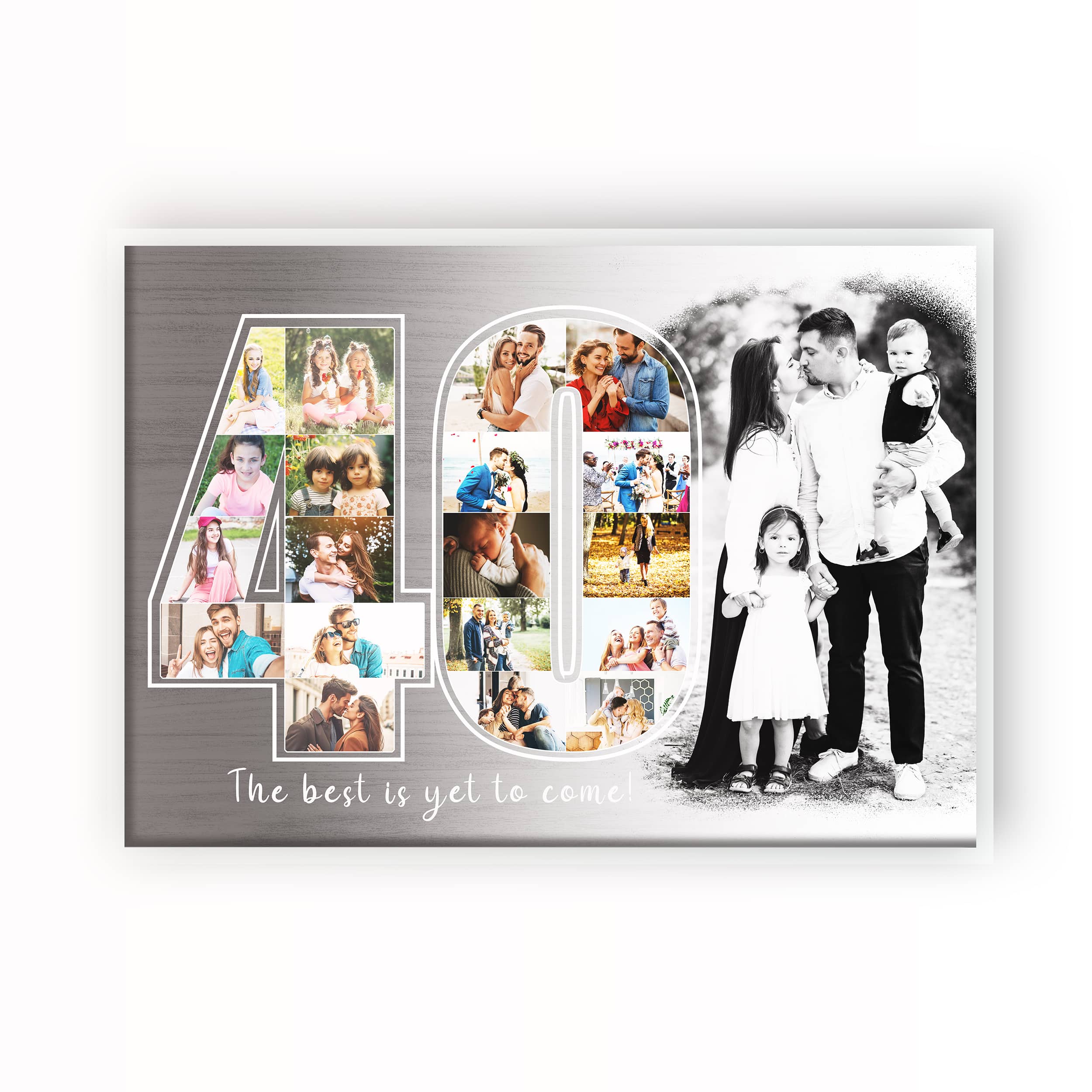colaj aniversar 40 ani tablou personalizat cu 20 fotografii și mesaj