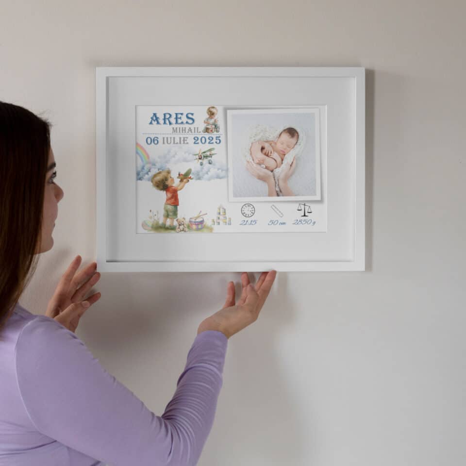Tablou Personalizat cu Poză Nou-Născut - Ares - imagine 4