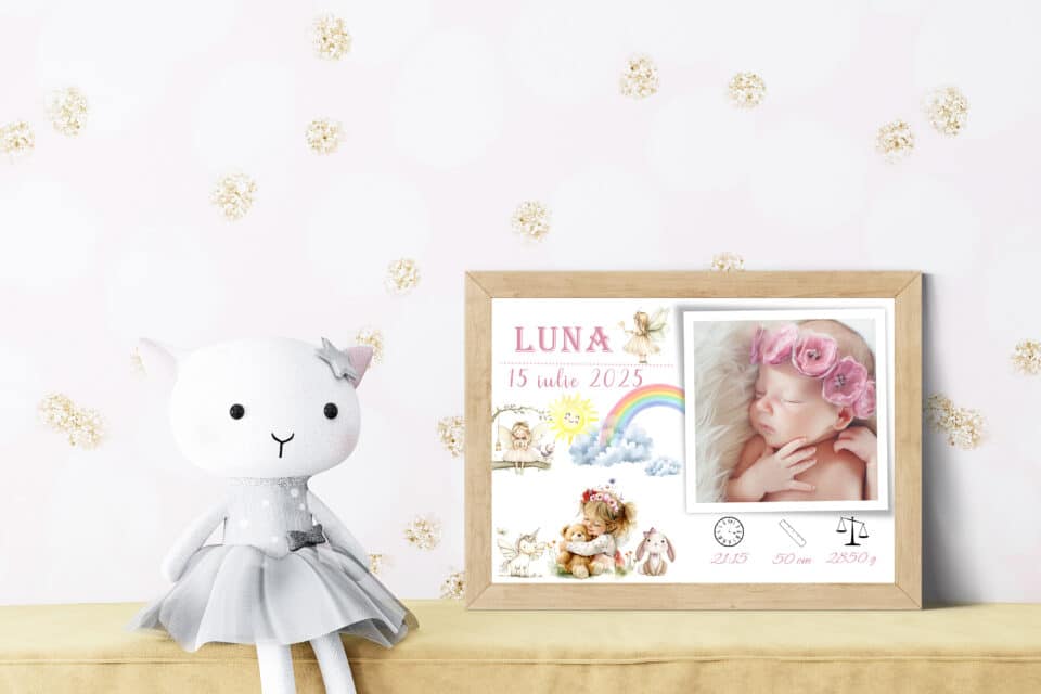 Tablou Personalizat cu Poză Nou-Născut Luna - imagine 5