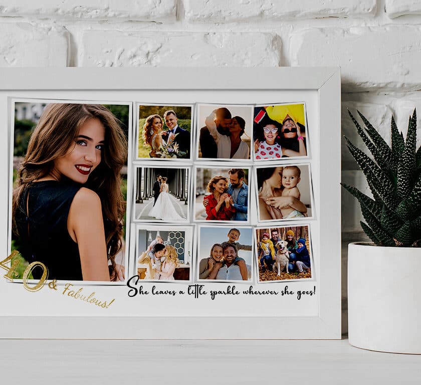 tablou colaj personalizat "40 & fabulous"