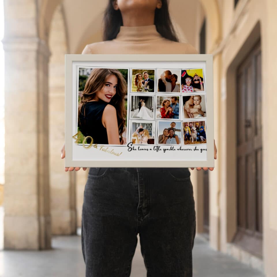 tablou colaj personalizat "40 & fabulous"