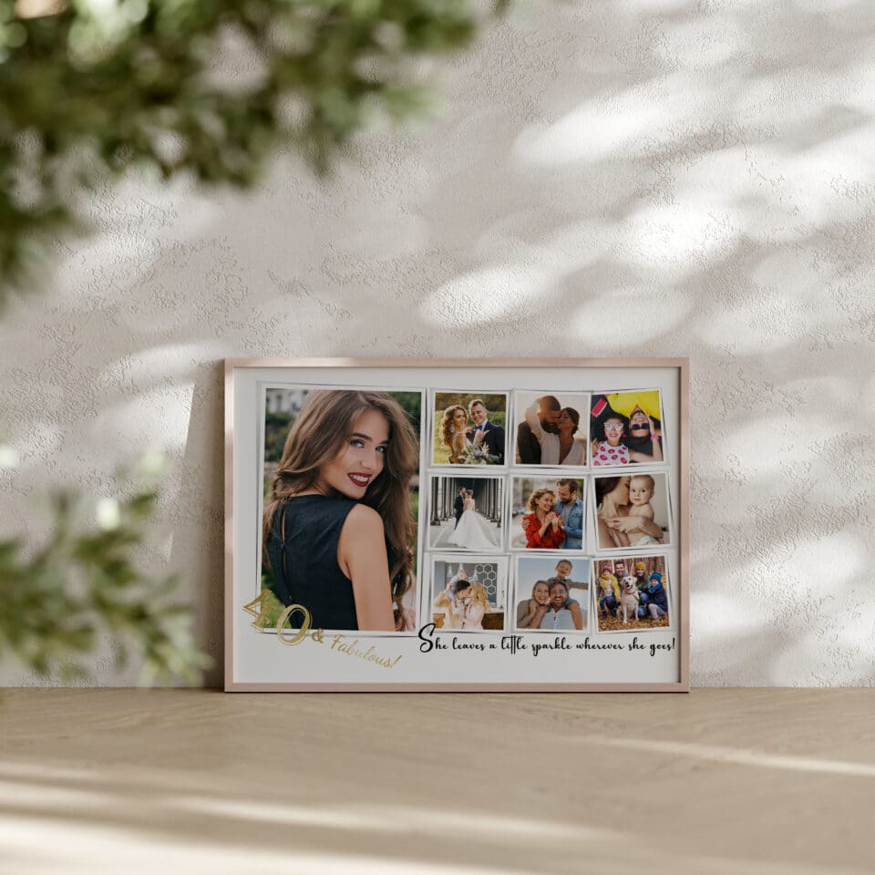 tablou colaj personalizat "40 & fabulous"