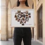 Colaj în formă de inimă cu fotografii educative